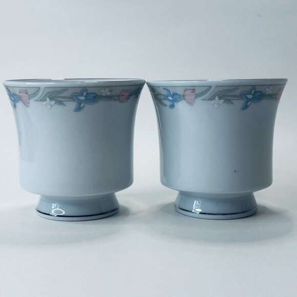 Excel, Scene I, Illusions, 2 Footed Cups, Ring Of Flowers/Rim Discontinued VTG - Picture 5 of 12